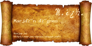 Marján Ágnes névjegykártya